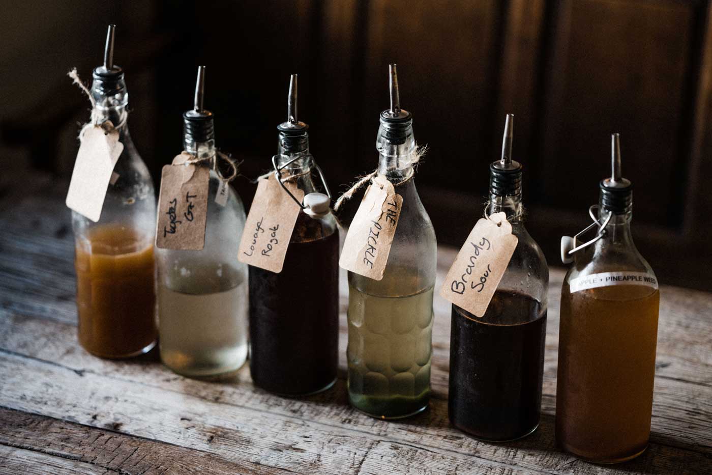 Homemade syrups at The Farmers Arms in Woolsery