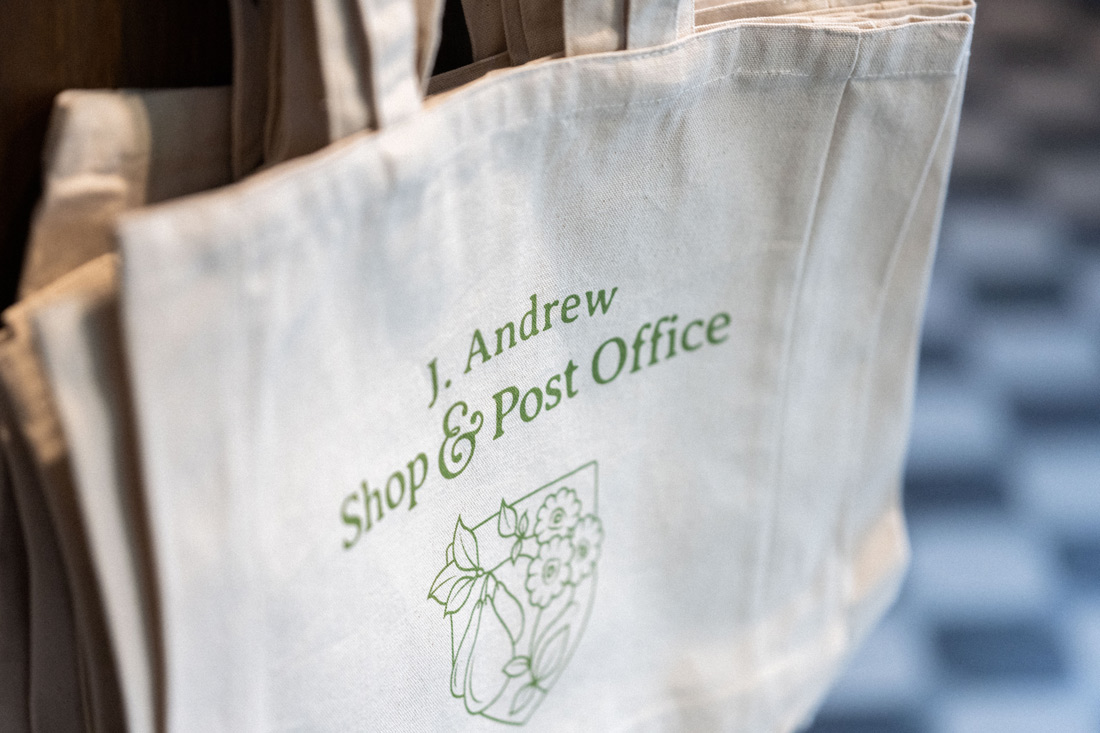 J.Andrew Shop & Post Office branded tote bag